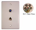 Type 625d Combination Flush Mount Wall Jack And F-81